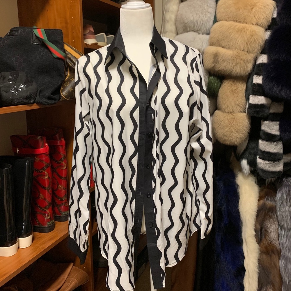 Black and White Blouse